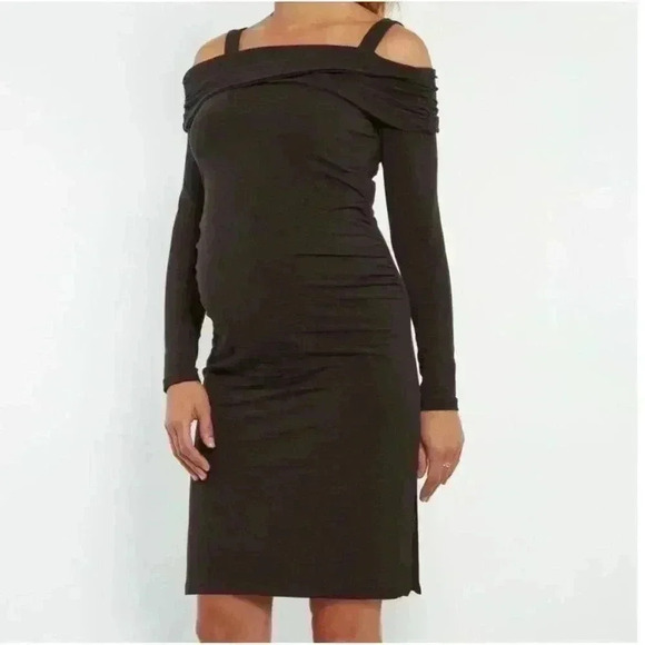 NWT Stowaway Collection Maternity Dress Off The Shoulder Cocktail Size Large - Picture 1 of 6